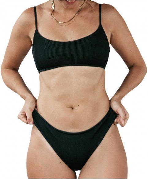 PURA clothing Women's Amara Top Bikinitop, beige/zwart/bruin
