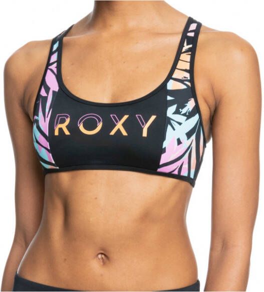Roxy Women's Active Athletic Bra Printed Bikinitop, oranje