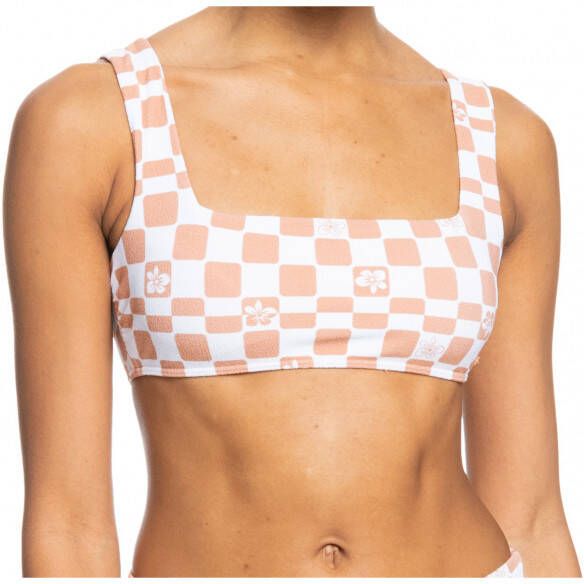 Roxy Women's Check it 2 Bralette Bikinitop, roze