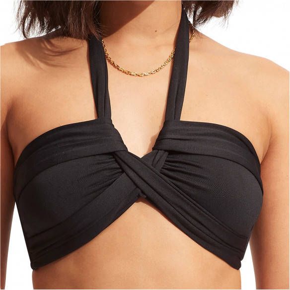 Seafolly Women's Collective Halter Bandeau Bikinitop zwart