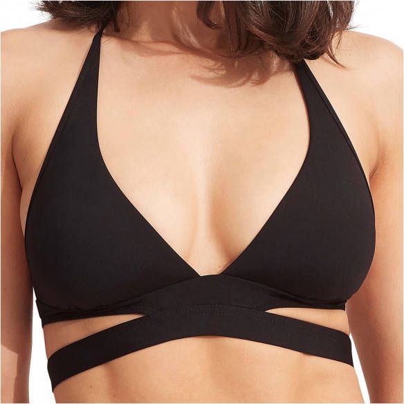 Seafolly Women's Collective Halter Bra Bikinitop zwart