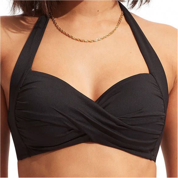 Seafolly Women's Collective Twist Soft Cup Halter Bikinitop zwart