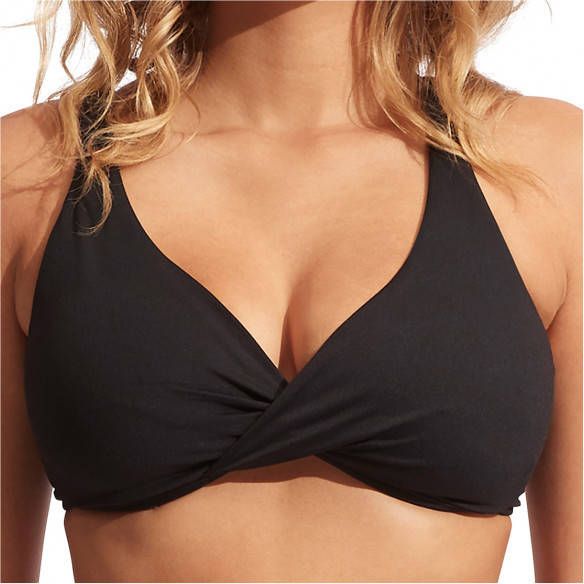 Seafolly Women's Collective Wrap Front F Cup Bra Bikinitop zwart