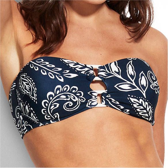 Seafolly Women's Folklore Bandeau Bra Bikinitop blauw