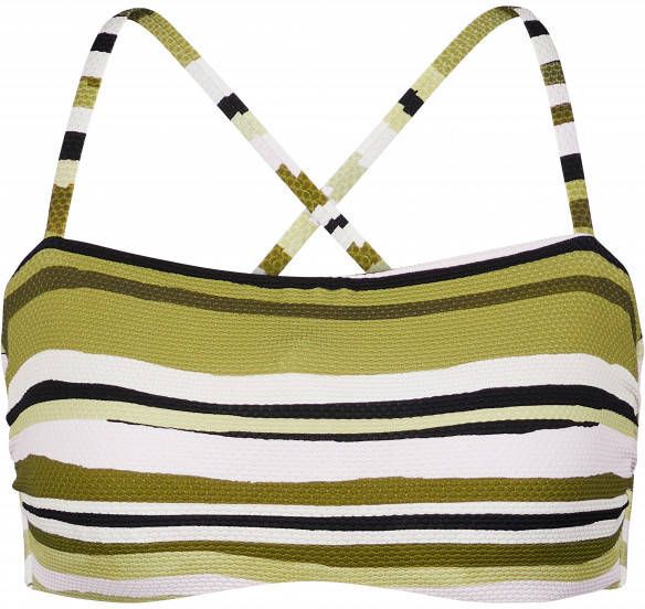 Seafolly Women's Sun Stripe DD Bandeau Bra Bikinitop olijfgroen