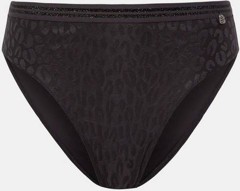 Beachlife high waist bikinibroekje met panterprint zwart