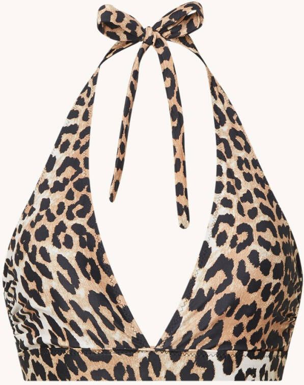 Ganni Costume TOP Recycled Printed , Bruin, Dames