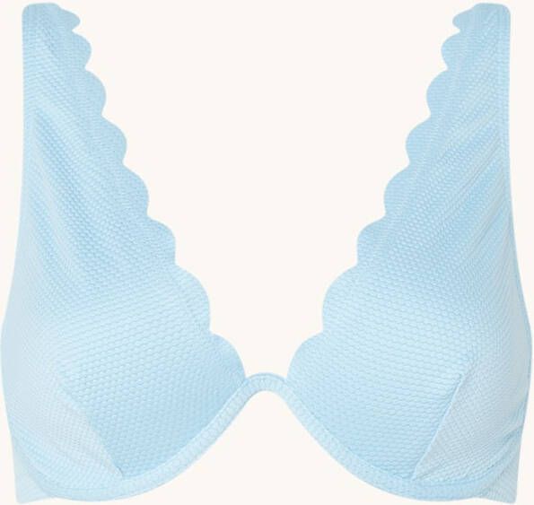 Hunkem&#xF6, ller Scallop bikinitop met beugel en structuur