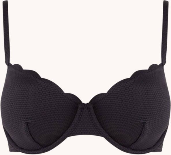 Hunkem&#xF6, ller Scallop bikinitop met beugel en structuur