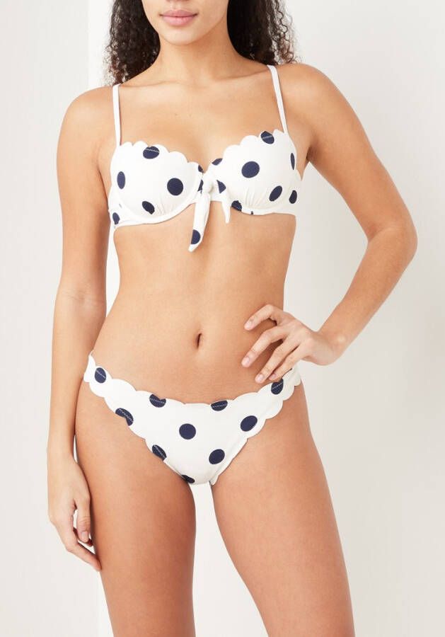 Hunkemö, ller Scallop voorgevormde beugel bikinitop met stippenprint