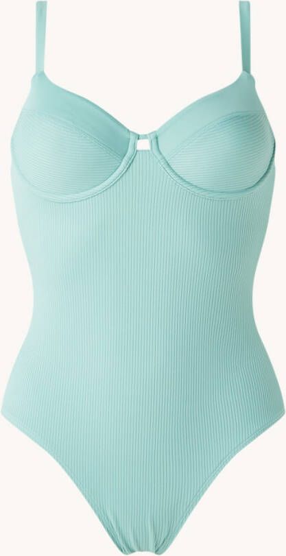 Hunkem&#xF6, ller Sienna badpak met beugelondersteuning en ribstructuur