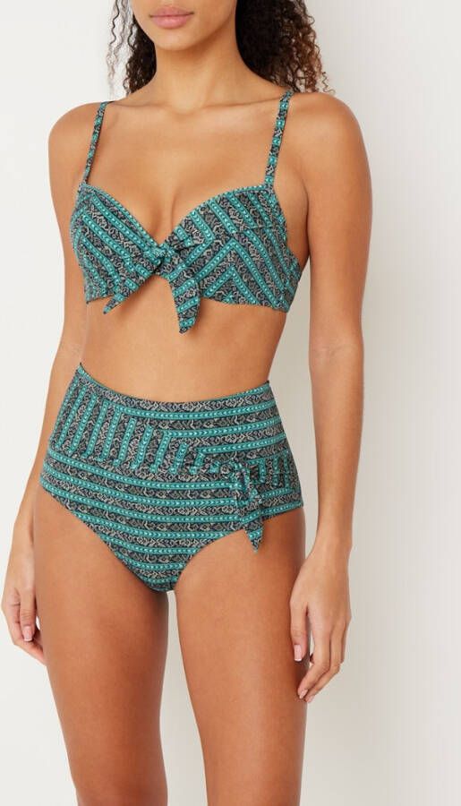 marlies | dekkers Bepali high waisted bikinislip met strikdetail en print