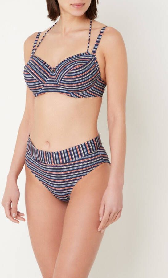 Marlies Dekkers holi vintage plunge balconette bikini top | wired padded dark blue rainbow