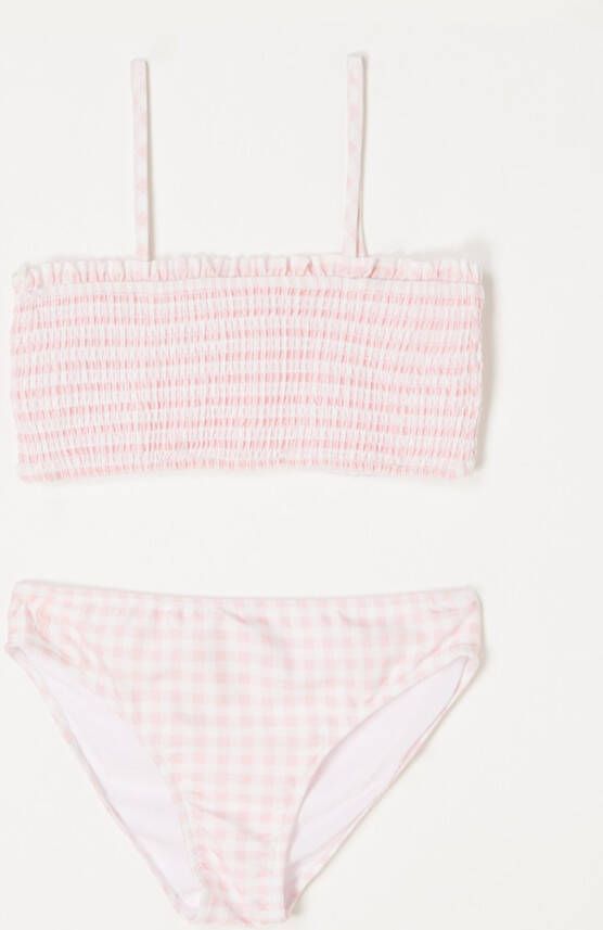 Ralph Lauren Bikini met ruitdessin en smockwerk