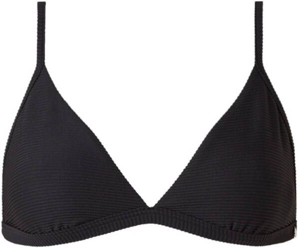Seafolly triangel bikinitop met ribstructuur zwart