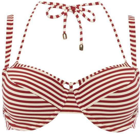 Marlies Dekkers Holi Vintage Plunge Balconette Bikini Top | Wired Padded Red ecru 80d