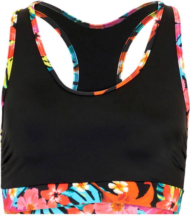 RAINBOW Bustiertop, zwart gedessineerd, 80% polyamide, 20% elastan