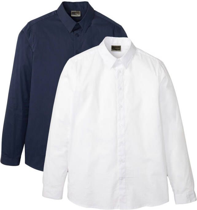 bonprix Business overhemd, slim fit(set van 2 )