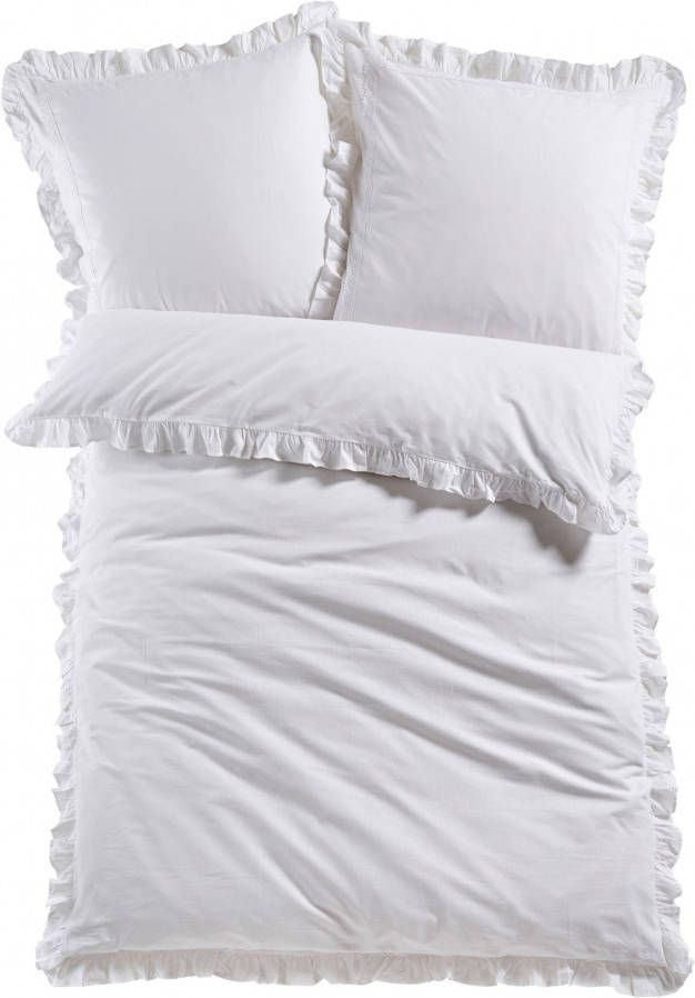 bpc living bonprix collection Dekbedovertrek met ruches, wit, 100% katoen