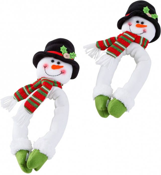 bpc living bonprix collection Embrasse met sneeuwpop (set van 2), grijs/wit