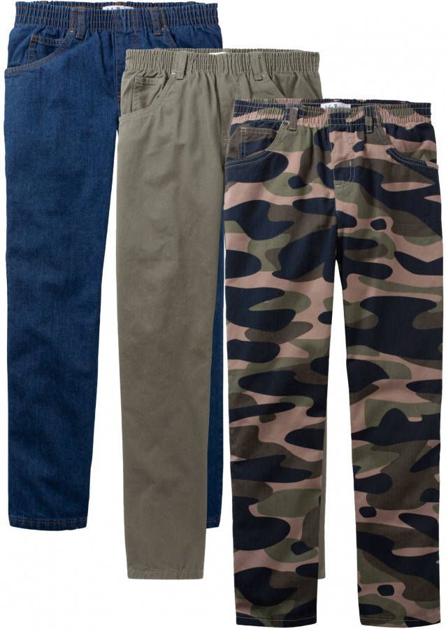 bonprix Jongens instapbroek(set van 3)loose fit