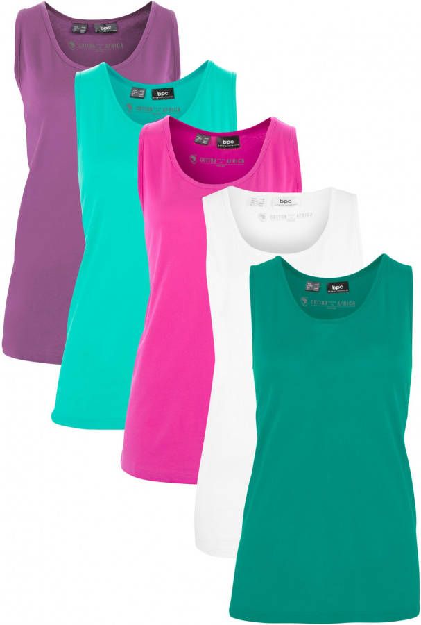 bonprix Katoenen longtop(set van 5 )