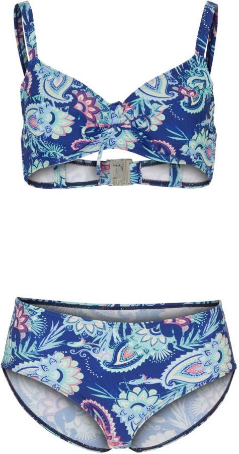 bpc bonprix collection Minimizer beugelbikini (2-dlg. set), blauw gedessineerd