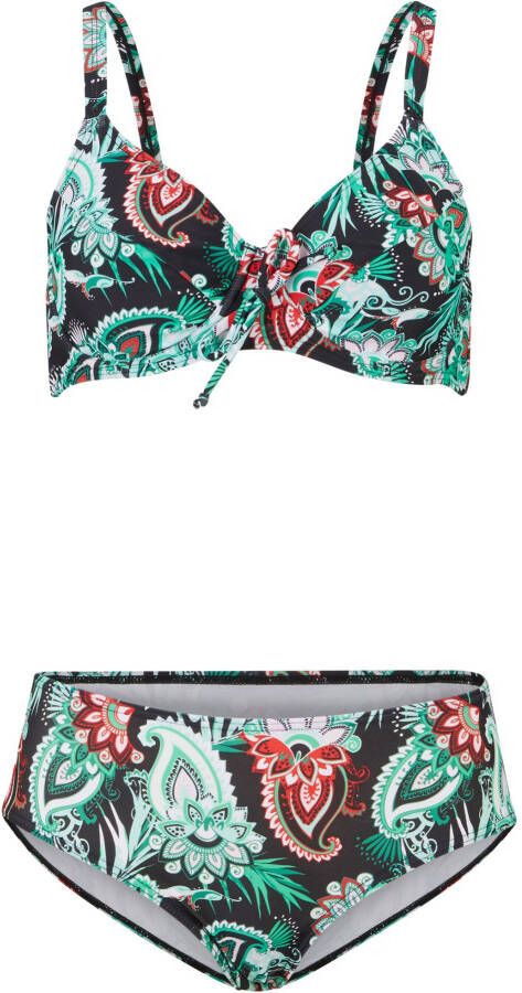 bpc bonprix collection Minimizer beugelbikini (2-dlg. set), zwart gedessineerd