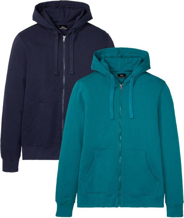 bonprix Sweatvest met capuchon(set van 2)met gerecycled polyester