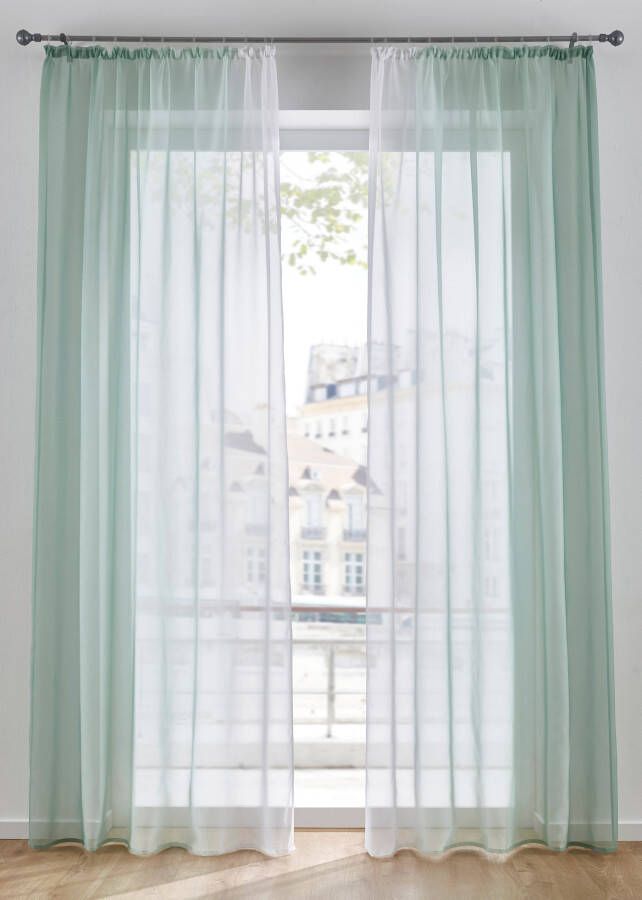 bonprix Transparant gordijn met kleurverloop(set van 2 )