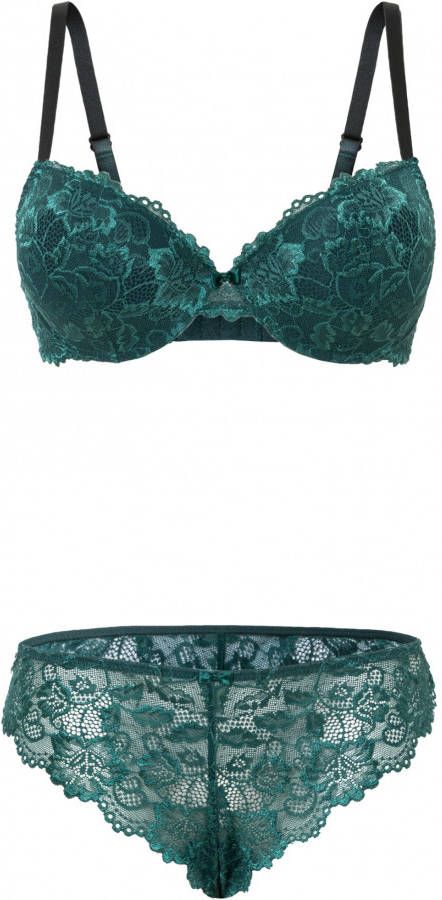 bonprix Voorgevormde bh met beugels en string(2 dlg. set )