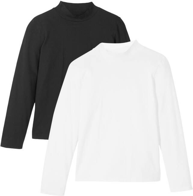 bonprix Meisjes colshirt(set van 2)van biologisch katoen