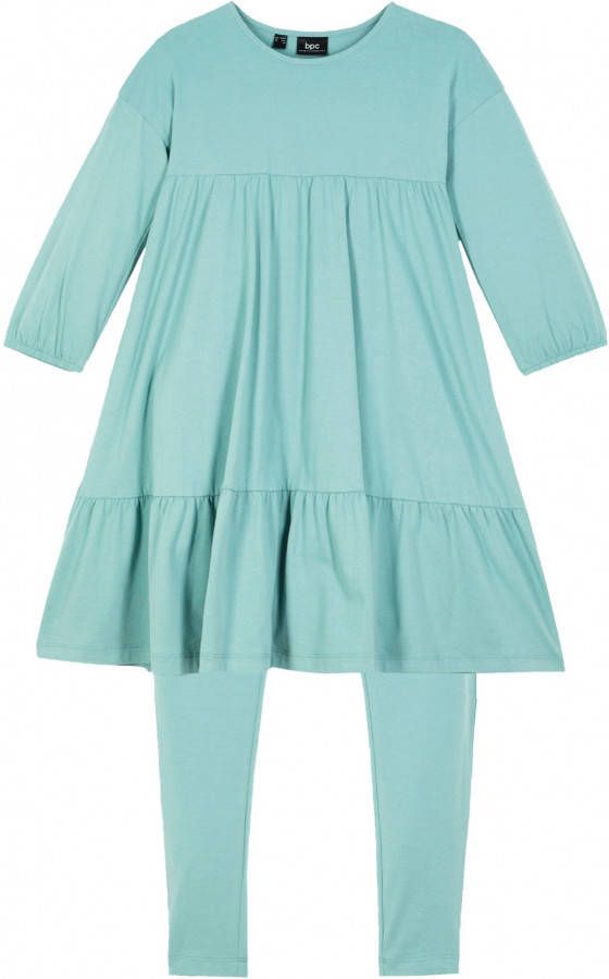 bonprix Meisjes jersey jurk en legging(2 dlg. set )