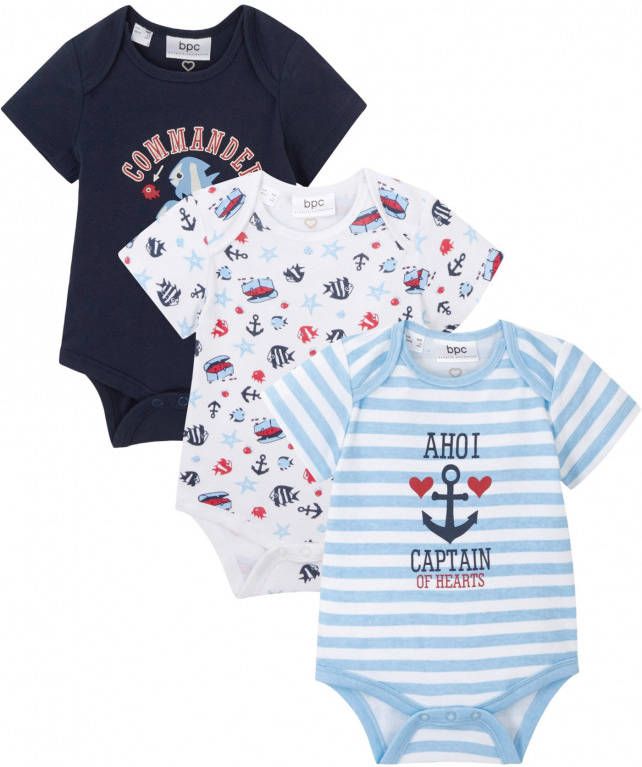 bonprix Baby rompertje met korte mouw(set van 3)biologisch katoen