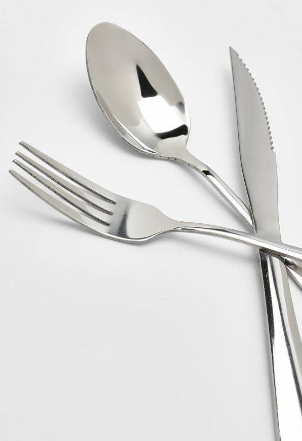 boohoo 3 Delige Bestek Set, Silver