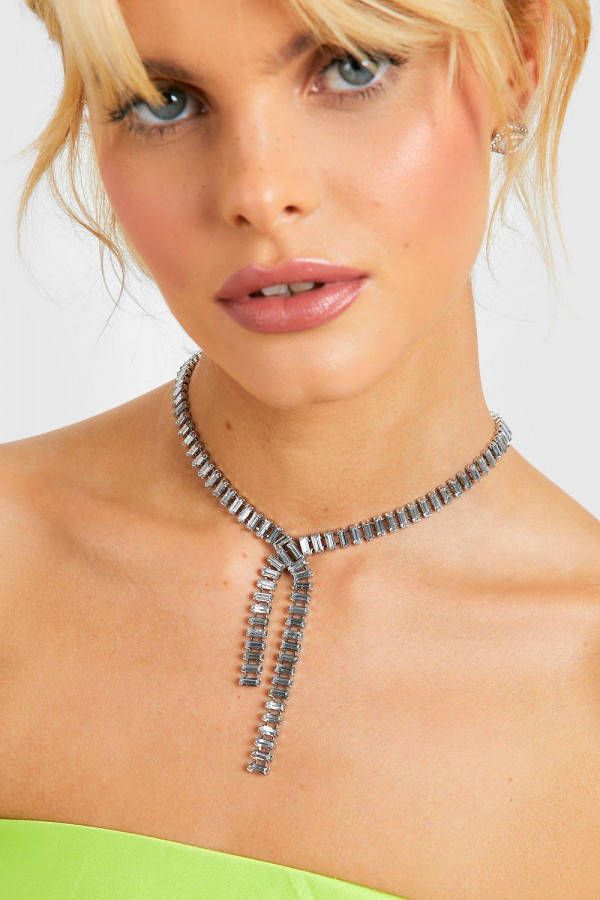 boohoo Baguette Ketting, Silver