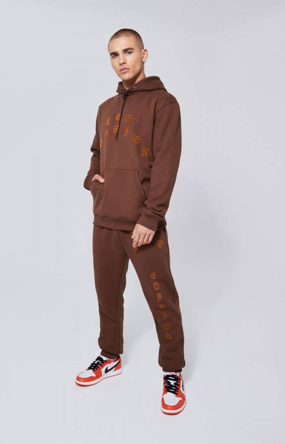 boohoo Dik Ltd Trainingspak Met Capuchon, Chocolate