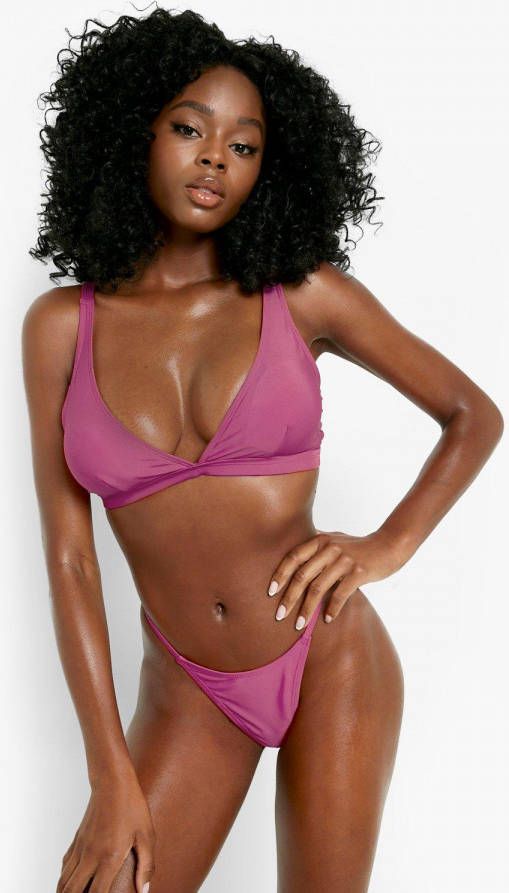 boohoo Essentials Gerecycled Tanga String Bikini Broekje, Purple