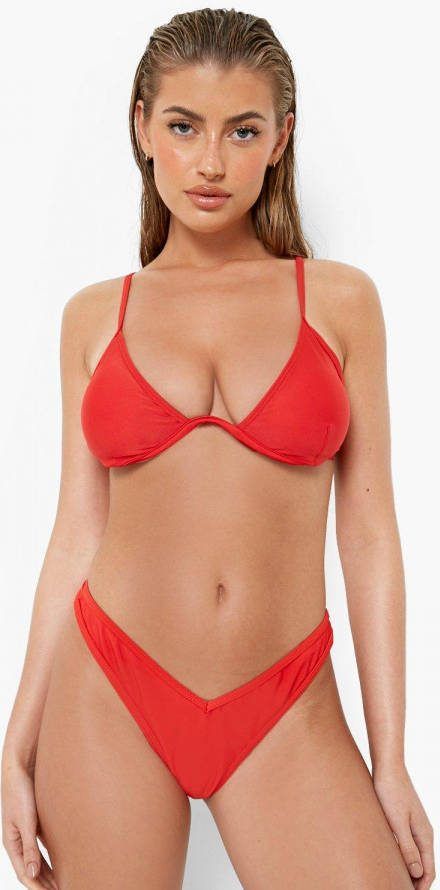 boohoo Essentials Gerecyclede Bikini Top Met Volle Cups, Red