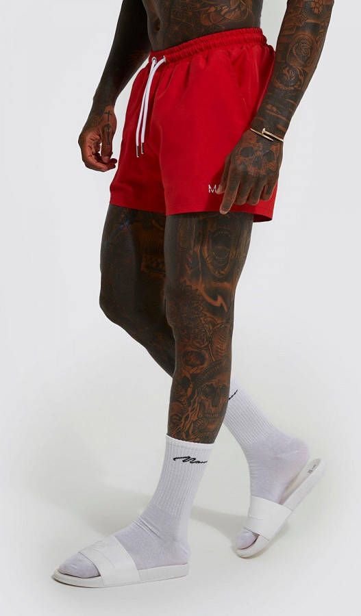boohoo Gerecyclede Korte Original Man Zwembroek, Red