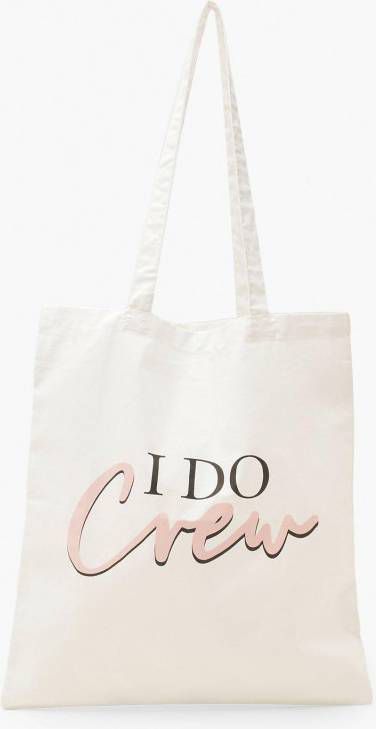 boohoo I Do Crew Tote Bag, White