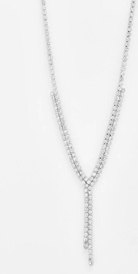 boohoo Ketting Met Ovale Steentjes, Silver