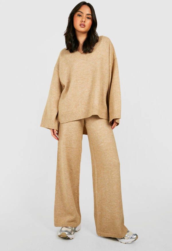 boohoo Oversized Baggy Trui En Broek Set, Camel