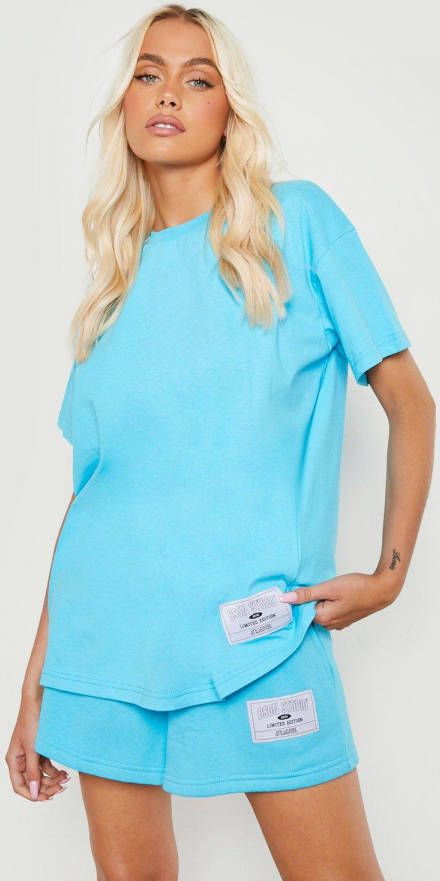 boohoo Oversized Dsgn Studio T Shirt Met Label, Blue