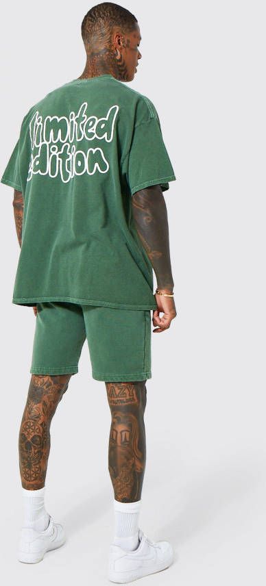 boohoo Oversized Limited T Shirt En Shorts Set, Green