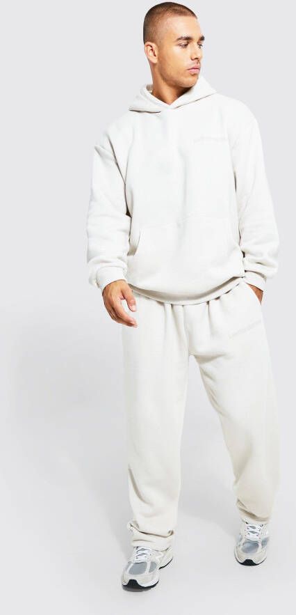 boohoo Oversized Limited Wide Leg Trainingspak Met Capuchon, Light Grey