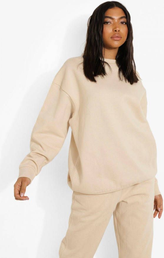 boohoo Tall Oversized Trui, Stone