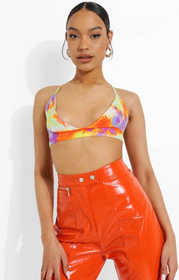 boohoo Tie Dye Bralette, Purple