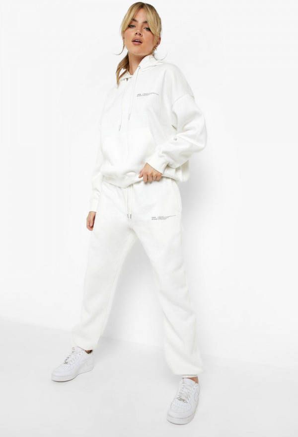 boohoo Trainingspak Dsgn Studio Met Capuchon, Ecru