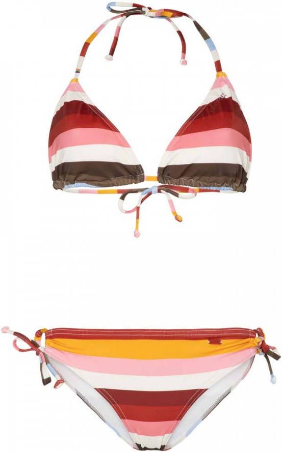 Protest gestreepte triangel bikini Citron rood/multi